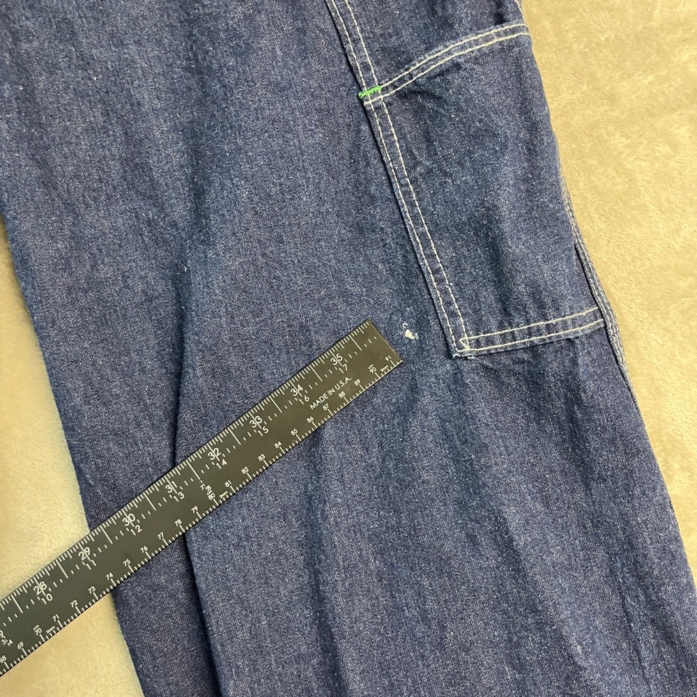 Vintage Pointer Brand Denim Overalls Mens 33x30 Blue Bib Workwear USA Made - Picture 12 of 14
